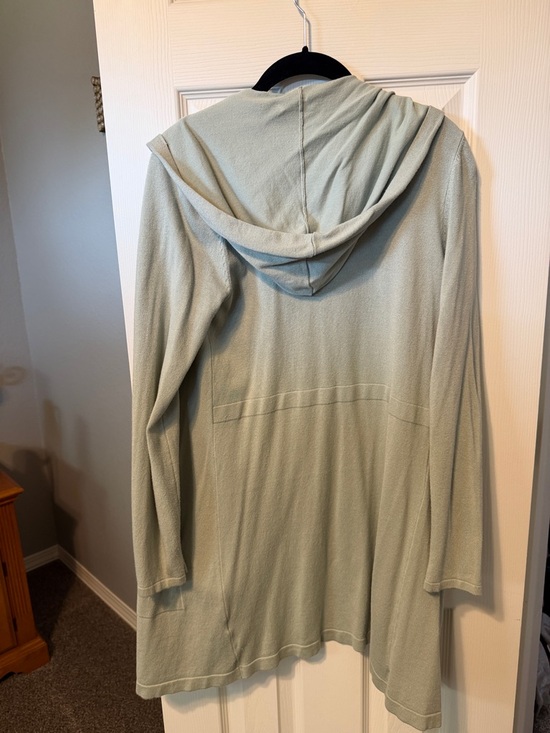 Cyrus Sage Green Hooded Open Cardigan - Picture 3 of 3